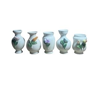 Vintage L’Atelier Floral Bud Vases Made in Italy Set of 5